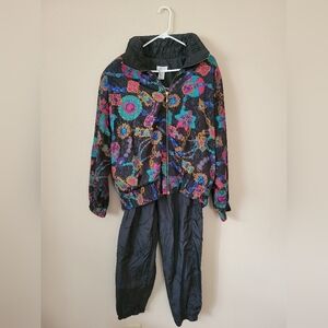 Vintage 90s Windbreaker Y2K Tracksuit Lavon Nylon Zip Multicolor Medium